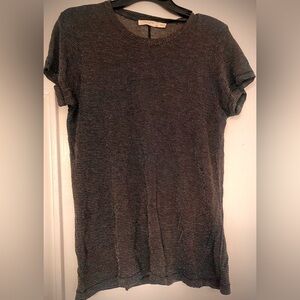RAG & BONE Sheer Black with silver metallic threads, shimmer t shirt• Size LG